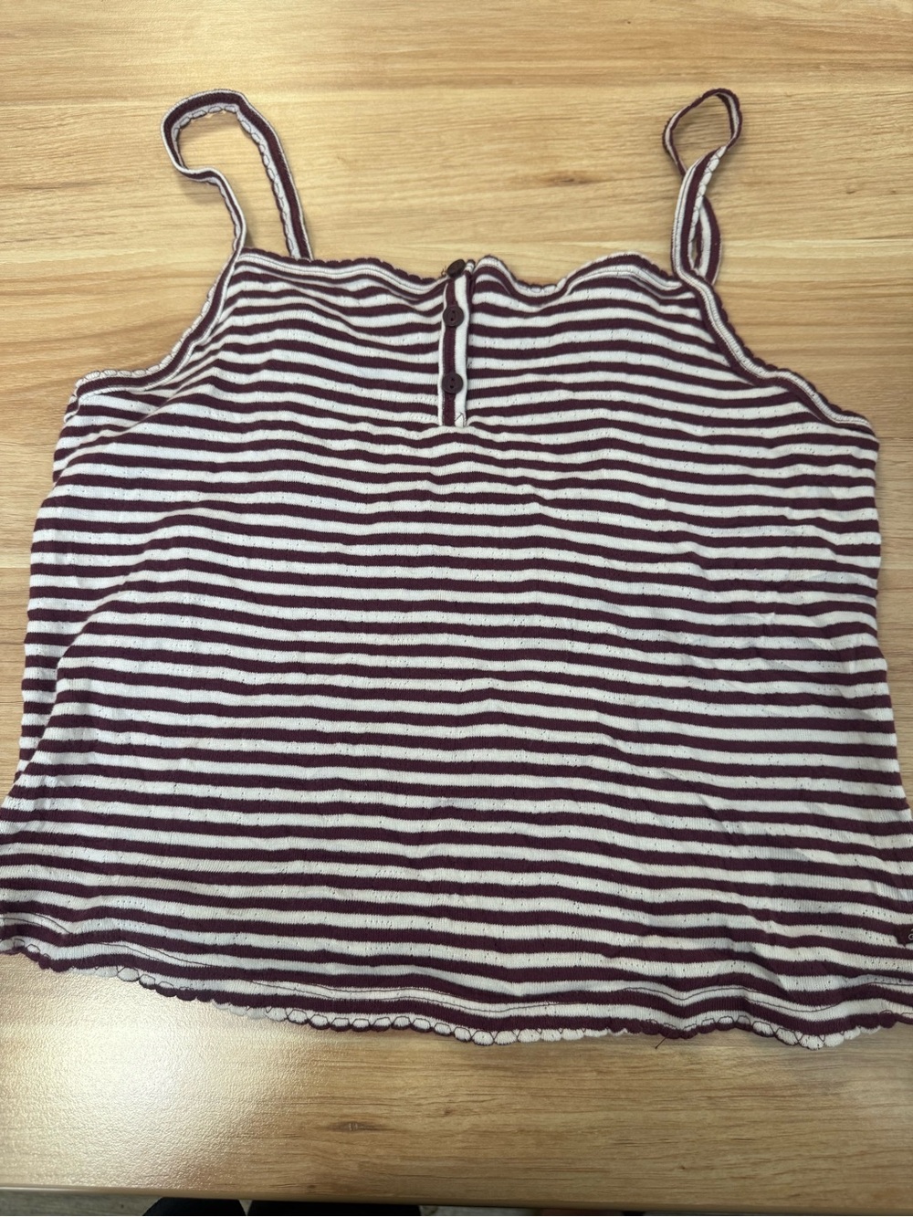 Victoria's Secret Burgundy & White Striped Camisole